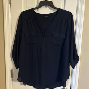 Torrid Navy Blue Blouse Size 3 (18/20)